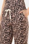 Amante Full Length Pyjama Bottom - Graphite Floral Print — thumbnail 4